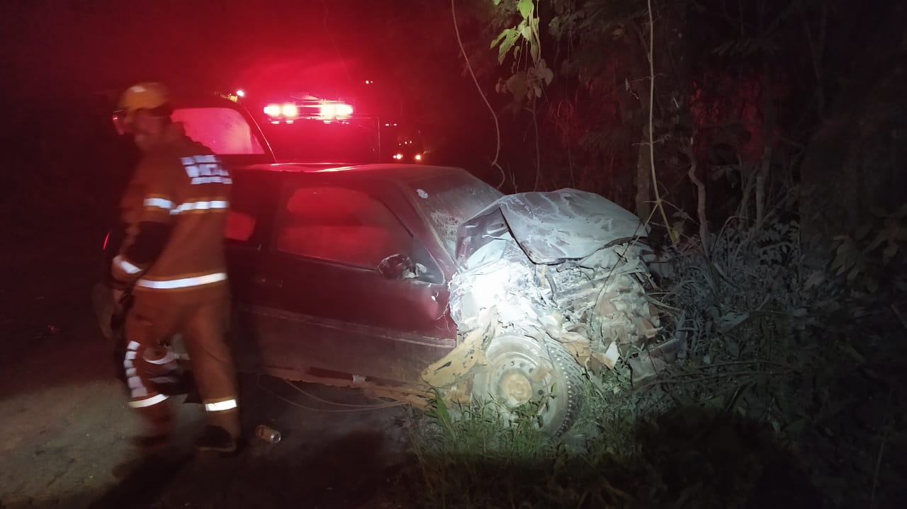 Colisão entre carro e caminhão deixa um ferido  na MG-111