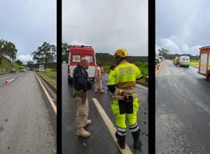 Acidente com três veículos deixa feridos na BR-116